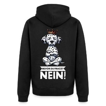 Before you ask No Dalmatian Dalmatian Dalmatian Keeper - Unisex Premium Organic Zip Hoodie - black - Back - Nico (187cm)