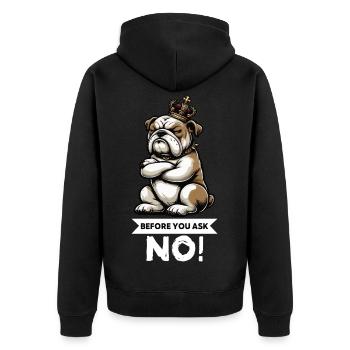 Avant que vous ne demandiez les bully bully du bouledogue anglais - Veste à capuche bio Premium Unisexe - noir - Dos - Nico (187cm)