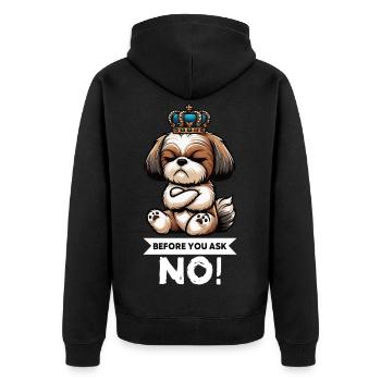 Before You Ask Shih tzu Shih tzus Shih tzu halter - Unisex Premium Organic Zip Hoodie - black - Back - Nico (187cm)