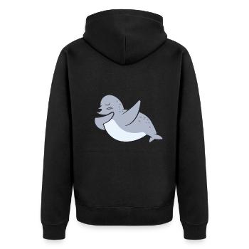 Seal - Dab, dabbing, dabbing, dancing - Unisex Premium Organic Zip Hoodie - black - Back - Nico (187cm)