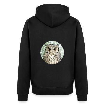 L'hibou majestueux - Veste à capuche bio Premium Unisexe - noir - Dos - Nico (187cm)