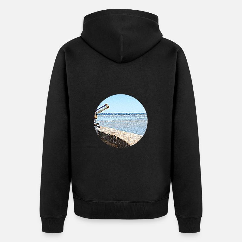 Fernblick auf das Meer - Unisex Premium Bio Zip Hoodie - Schwarz