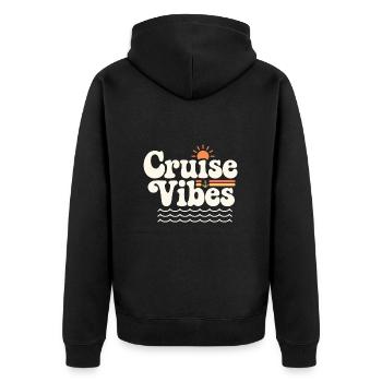 Cruise Vibes | Perfekt für Kreuzfahrtfans - Unisex Premium Bio Zip Hoodie - Schwarz - Hinten - Nico (187cm)