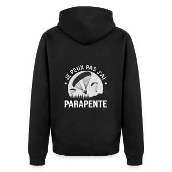 Cadeau parapente Je peux pas j ai parapente - Veste à capuche bio Premium Unisexe - noir - Dos - Nico (187cm)