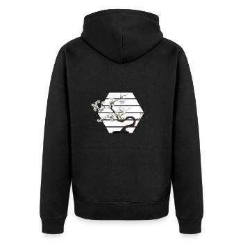 BONSAI Yamadori Nebari Bonsai Zone Bonsai Master - Unisex Premium Organic Zip Hoodie - black - Back - Nico (187cm)