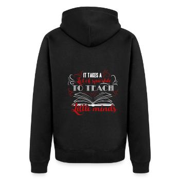 Kindergarten Teacher It Takes A Lot Of Sparkle - Unisex Premium Organic Zip Hoodie - black - Back - Nico (187cm)