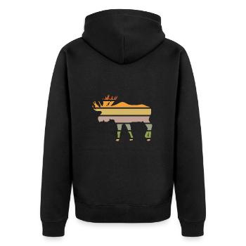 orignal habitant de la forêt orignal-coucher de soleil - Veste à capuche bio Premium Unisexe - noir - Dos - Nico (187cm)