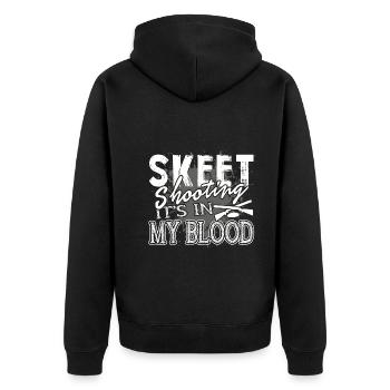 Skeet Shooting Is In My Blood - Unisex Premium Organic Zip Hoodie - black - Back - Nico (187cm)
