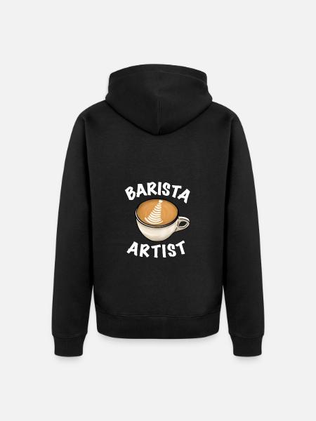 Barista Artist Coffee - Unisex Premium Organic Zip Hoodie - black