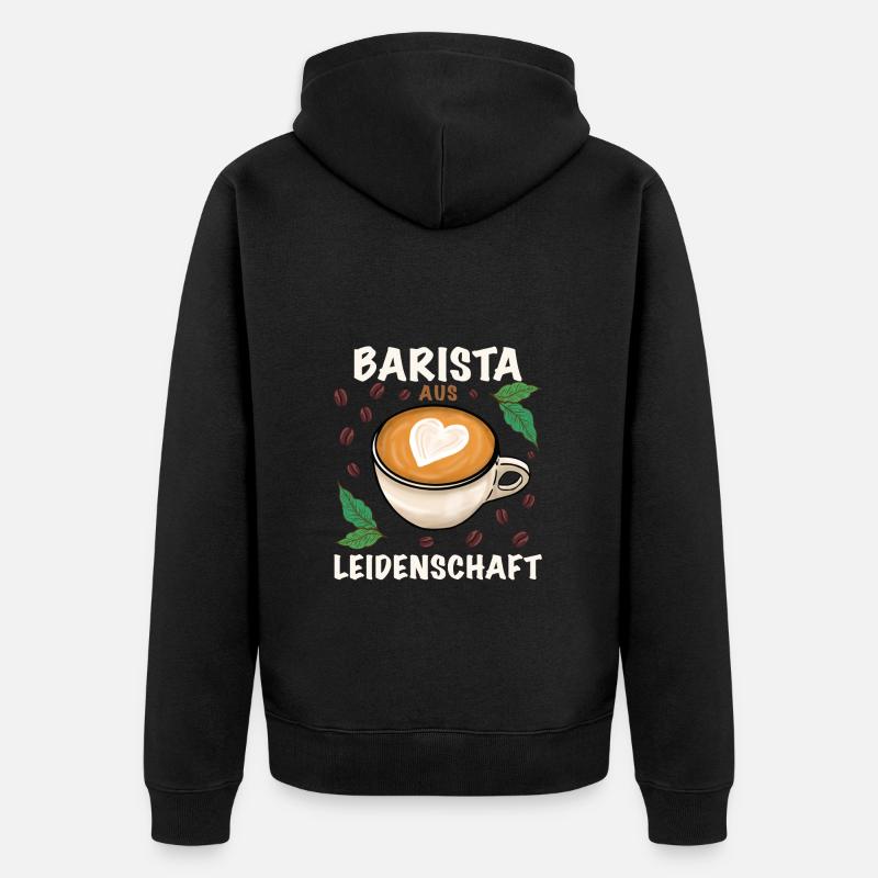 Barista Kaffee Beruf - Unisex Premium Bio Zip Hoodie - Schwarz