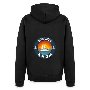 Boot crew Segelboot - Unisex Premium Bio Zip Hoodie - Schwarz - Hinten - Nico (187cm)