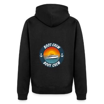 Boot crew Motorboot - Unisex Premium Bio Zip Hoodie - Schwarz - Hinten - Nico (187cm)
