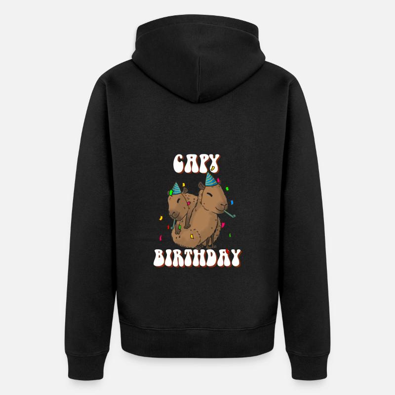 Capy anniversaire Capybara - Veste à capuche bio Premium Unisexe - noir