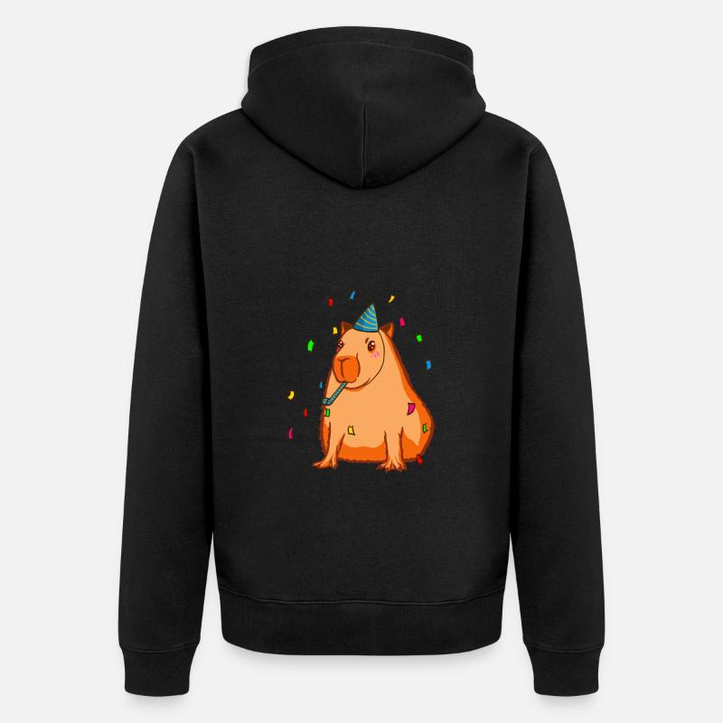 Anniversaire de Capybara - Veste à capuche bio Premium Unisexe - noir