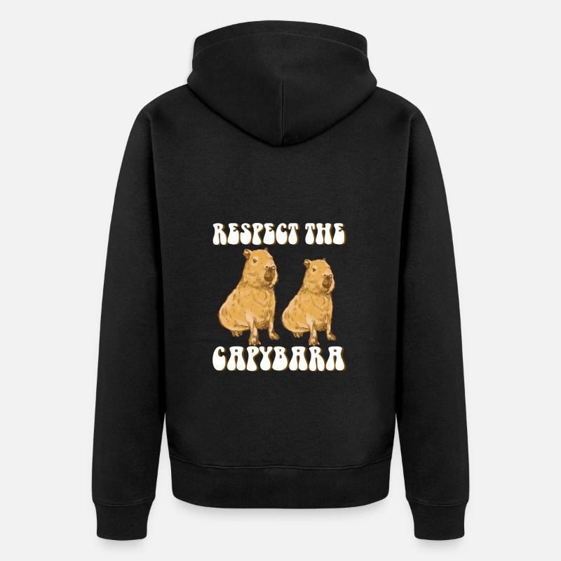 Capybara drôle de dicton - Veste à capuche bio Premium Unisexe - noir