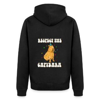 Capybara anniversaire drôle de dicton - Veste à capuche bio Premium Unisexe - noir - Dos - Nico (187cm)