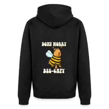 Don't worry bee Capy I Capybara funny - Unisex Premium Organic Zip Hoodie - black - Back - Nico (187cm)