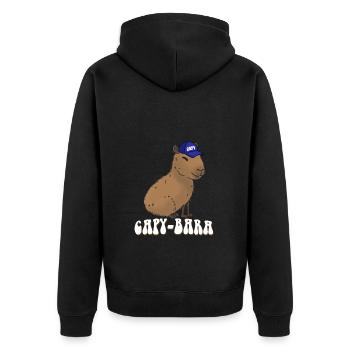 Capybara drôle en disant Capy Bara - Veste à capuche bio Premium Unisexe - noir - Dos - Nico (187cm)