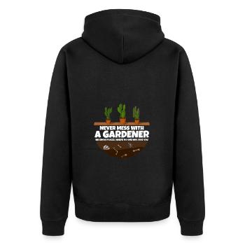 N’investissez jamais avec un jardinier I Gardener disant - Veste à capuche bio Premium Unisexe - noir - Dos - Nico (187cm)