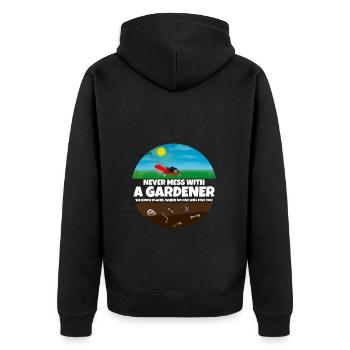 N’investissez jamais avec un jardinier I Gardener disant - Veste à capuche bio Premium Unisexe - noir - Dos - Nico (187cm)
