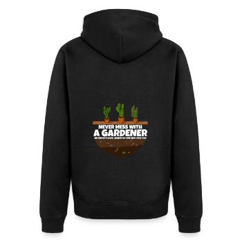 N’investissez jamais avec un jardinier I Gardener disant - Veste à capuche bio Premium Unisexe - noir - Dos - Nico (187cm)