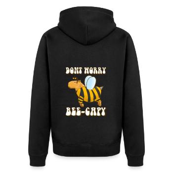 Capybara Bee Costume - Unisex Premium Organic Zip Hoodie - black - Back - Nico (187cm)