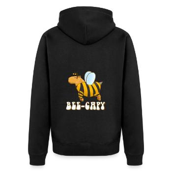 Capybara Bee Costume - Unisex Premium Organic Zip Hoodie - black - Back - Nico (187cm)