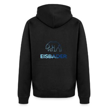 Eisbader Winterschwimmen arctic Eisschwimmer - Unisex Premium Bio Zip Hoodie - Schwarz - Hinten - Nico (187cm)