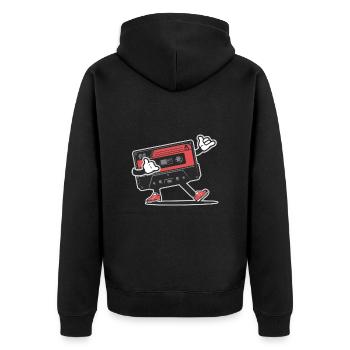Retro music vintage cassette audio - Veste à capuche bio Premium Unisexe - noir - Dos - Nico (187cm)
