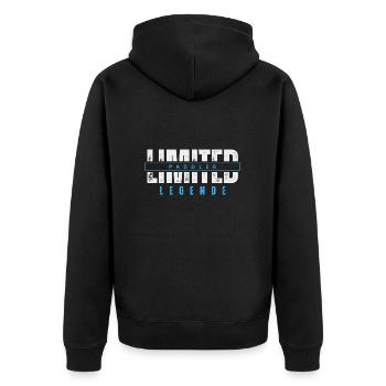 Limited Paddler Legend. - Unisex Premium Organic Zip Hoodie - black - Back - Nico (187cm)