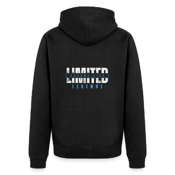 Limited janitor legend. - Unisex Premium Organic Zip Hoodie - black - Back - Nico (187cm)