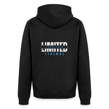 Limited Painter Legend. - Unisex Premium Organic Zip Hoodie - black - Back - Nico (187cm)