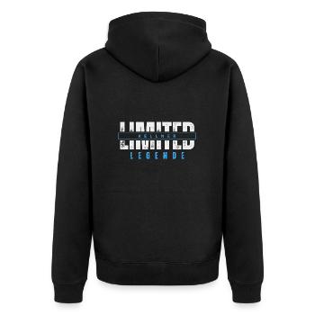 Limited Waiter Legend. - Unisex Premium Organic Zip Hoodie - black - Back - Nico (187cm)