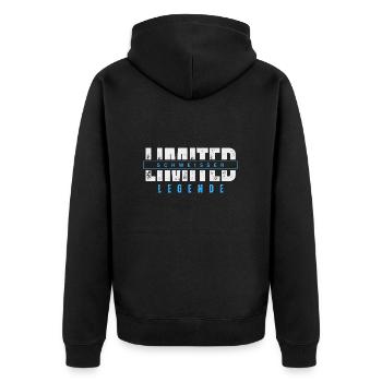 Limited Welder Legend. - Unisex Premium Organic Zip Hoodie - black - Back - Nico (187cm)