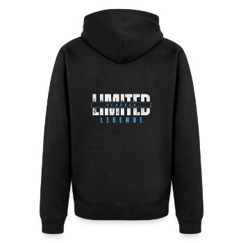 Limited Priest Legend. - Unisex Premium Organic Zip Hoodie - black - Back - Nico (187cm)