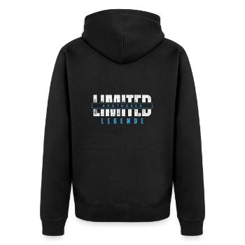 Limited Apotheker Legende. - Unisex Premium Bio Zip Hoodie - Schwarz - Hinten - Nico (187cm)