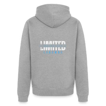 Limited Inspector Legend. - Unisex Premium Organic Zip Hoodie - heather grey - Back - Nico (187cm)