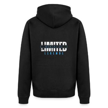 Limited Mentalist Legend. - Unisex Premium Organic Zip Hoodie - black - Back - Nico (187cm)