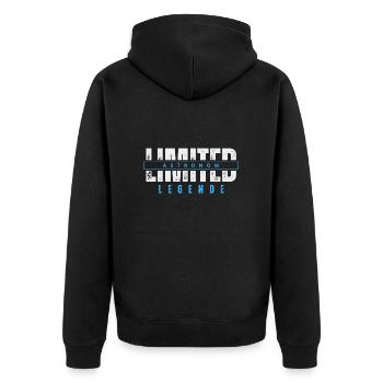 Limited Astronomer Legend. - Unisex Premium Organic Zip Hoodie - black - Back - Nico (187cm)
