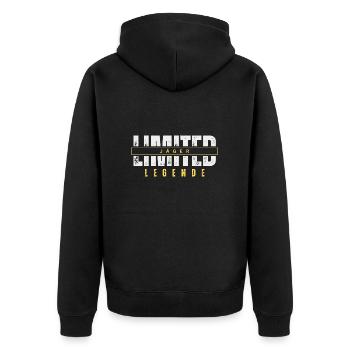 Limited Hunter Legend. - Unisex Premium Organic Zip Hoodie - black - Back - Nico (187cm)