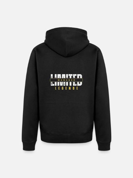 Limited Manager Legend. - Unisex Premium Organic Zip Hoodie - black