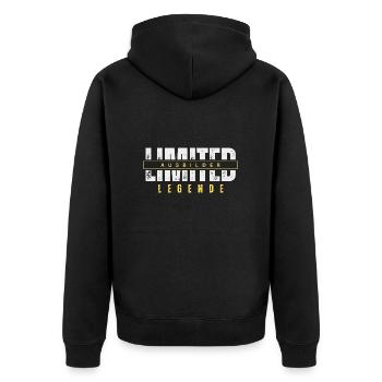 Limited instructor legend. - Unisex Premium Organic Zip Hoodie - black - Back - Nico (187cm)