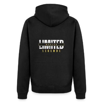 Légende de courtier limitée. - Veste à capuche bio Premium Unisexe - noir - Dos - Nico (187cm)