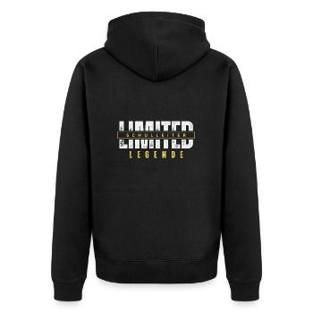 Limited Schulleiter Legende. - Unisex Premium Bio Zip Hoodie - Schwarz - Hinten - Nico (187cm)