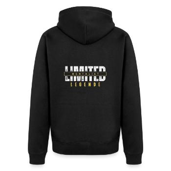 Limited Mentalist Legend. - Unisex Premium Organic Zip Hoodie - black - Back - Nico (187cm)