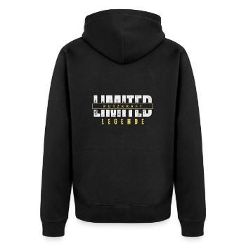 Limited Cleaner Legend. - Unisex Premium Organic Zip Hoodie - black - Back - Nico (187cm)