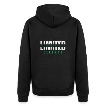 Limited Darter Legend. - Unisex Premium Organic Zip Hoodie - black - Back - Nico (187cm)