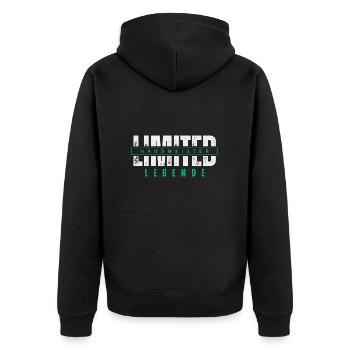 Limited janitor legend. - Unisex Premium Organic Zip Hoodie - black - Back - Nico (187cm)