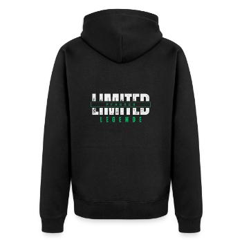 Limited Priest Legend. - Unisex Premium Organic Zip Hoodie - black - Back - Nico (187cm)