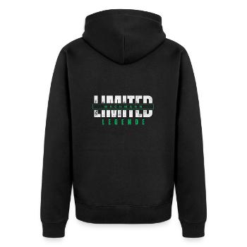 Limited security guard legend. - Unisex Premium Organic Zip Hoodie - black - Back - Nico (187cm)